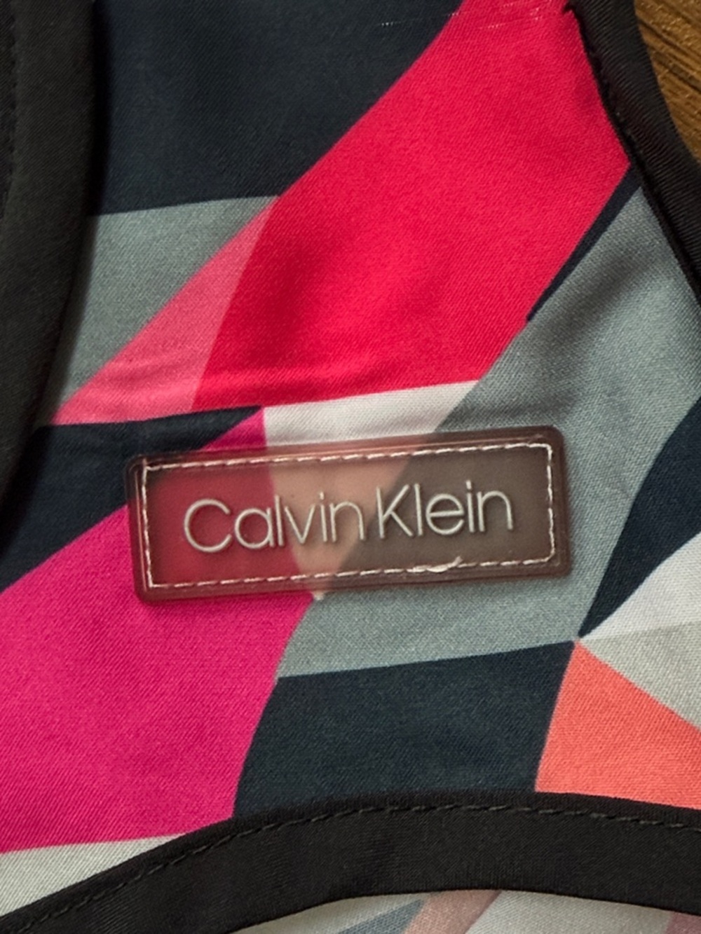 Calvin Klein Athletic Running Shorts L Large Geometric Print Lined Drawstring - Picture 3 of 4